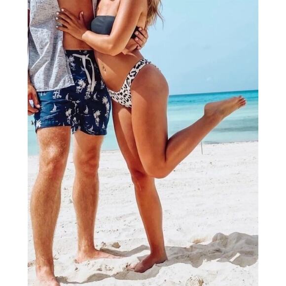 Aerie Super High Cut Cheekiest Bikini Bottom in White Black Leopard XL New NWT - Picture 1 of 5